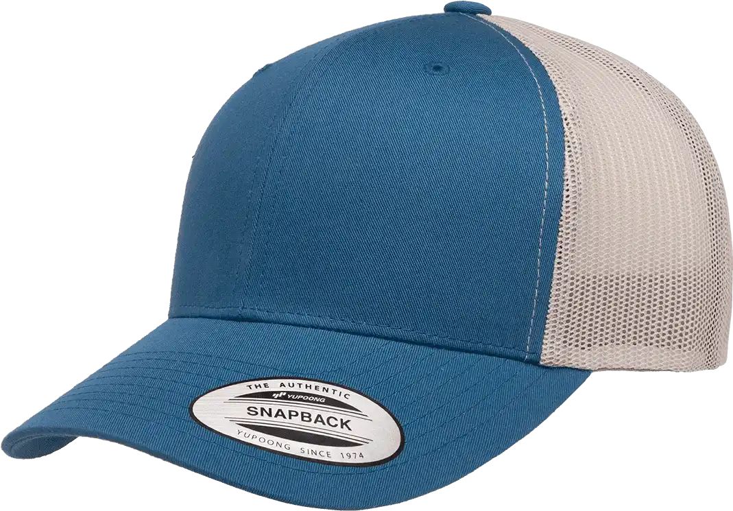 Yupoong 6606t Classics Retro Trucker Cap 2 Tone Steel Blue Silver Light Gray / 6 5/8’’ 7