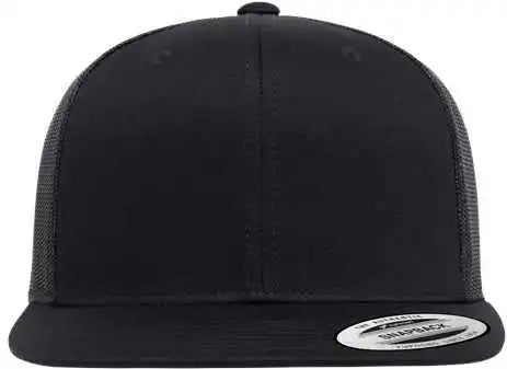 Yupoong 6609 Retro High Profile Trucker Cap Black / one Size Fits Most