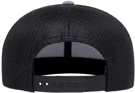 Yupoong 6609 Retro High Profile Trucker Cap - Heather Gray Black - one Size Fits Most