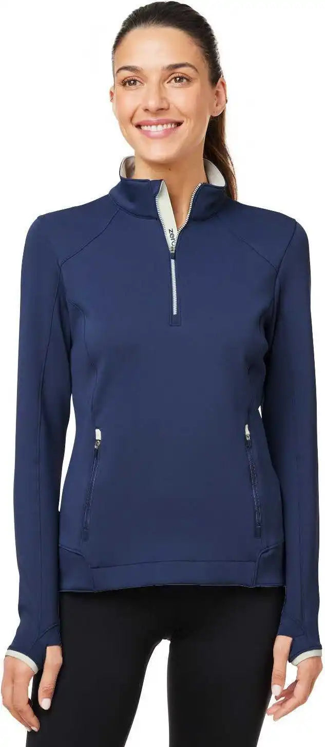 Zero Restriction L1022l Ladies’ Sofia Quarter-zip Pullover - Storm