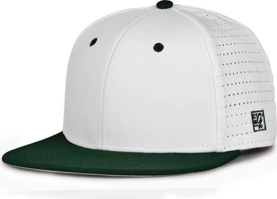 The Game GB998 Perforated GameChanger Cap - White Dark Green - HIT A Double
