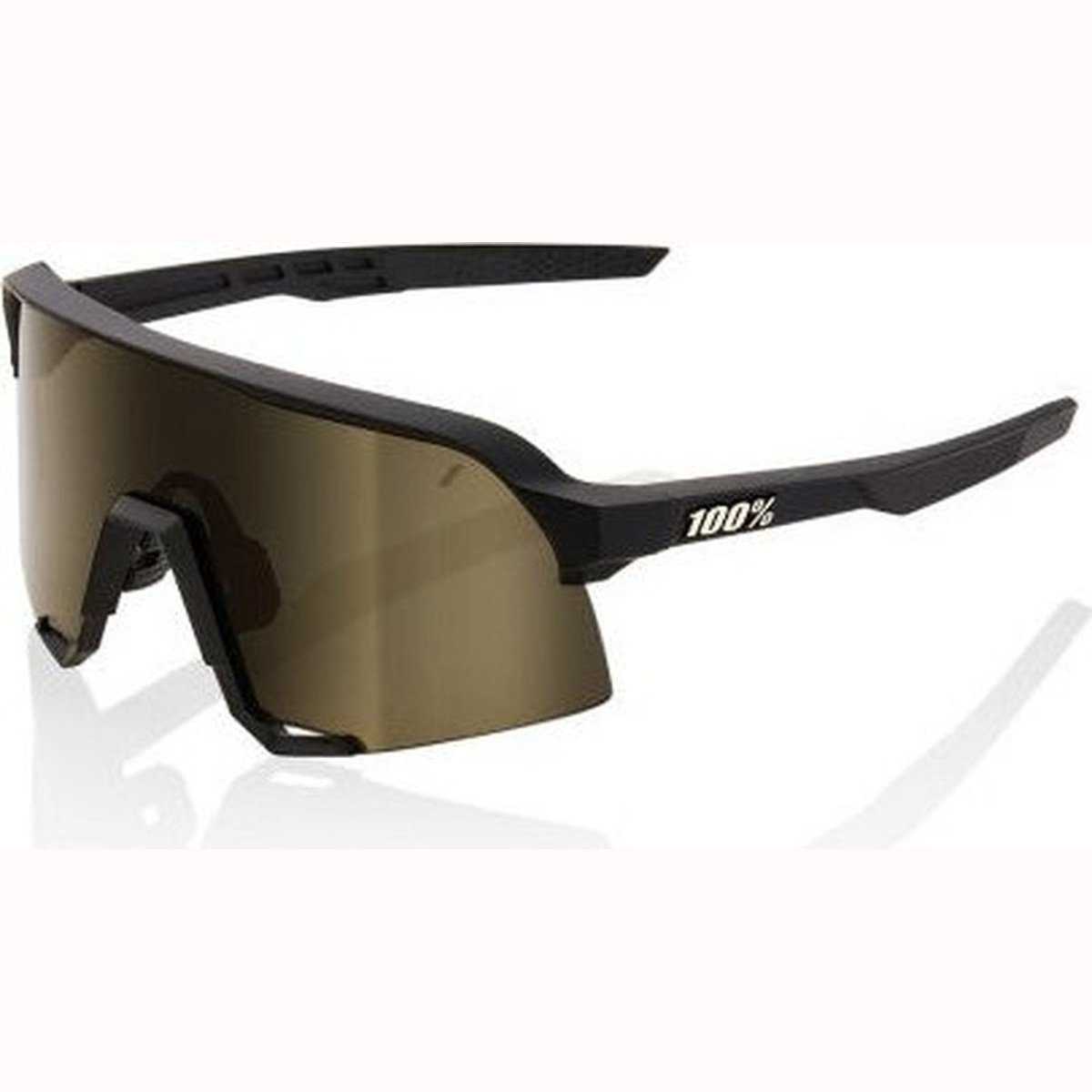 100% 60005-00002 S3 Sunglasses Soft Tact Black with Soft Gold Lens - HIT a Double - 1