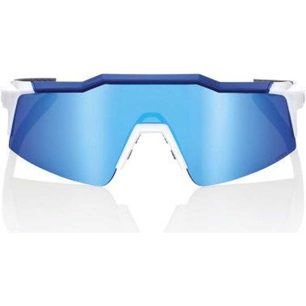 100% 60008-00003 Speedcraft SL Sunglasses Matte White Metallic Blue with HiPER Blue Lens - HIT a Double - 3