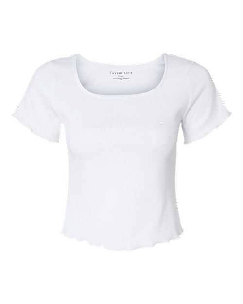 Boxercraft BW2403 Women's Baby Rib T-Shirt - White - HIT a Double - 1