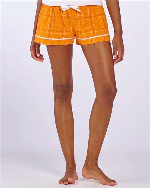 Boxercraft BW6501 Women&#39;s Flannel Shorts - Orange Field Day Plaid - HIT a Double - 2
