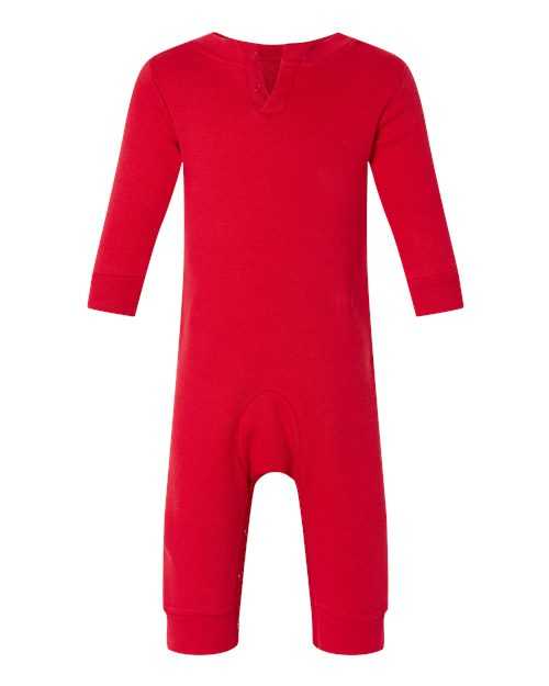Rabbit Skins 4447 Infant Fleece One-Piece - Red - HIT a Double - 1