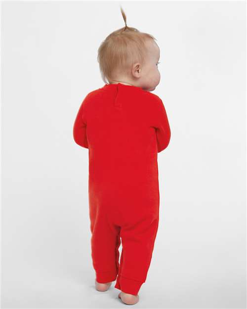 Rabbit Skins 4447 Infant Fleece One-Piece - Red - HIT a Double - 4