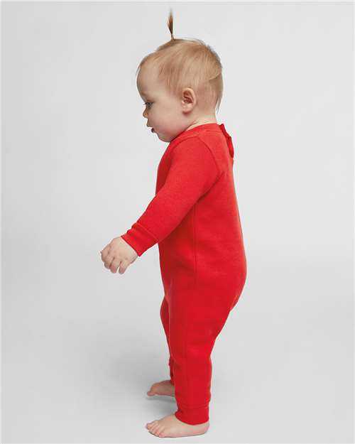 Rabbit Skins 4447 Infant Fleece One-Piece - Red - HIT a Double - 3