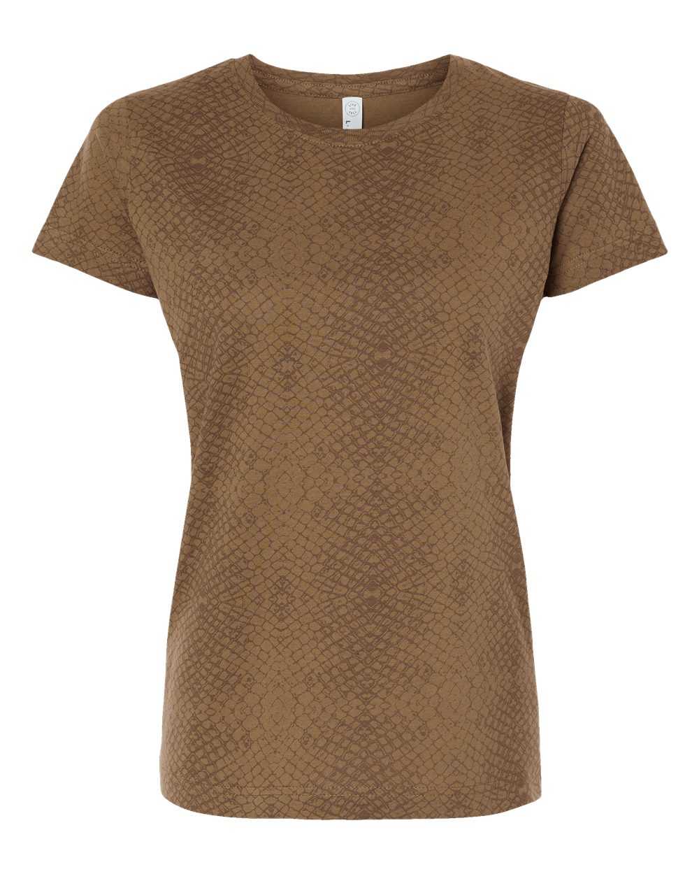 Lat 3516 Women&#39;s Fine Jersey Tee - Brown Reptile&quot; - &quot;HIT a Double