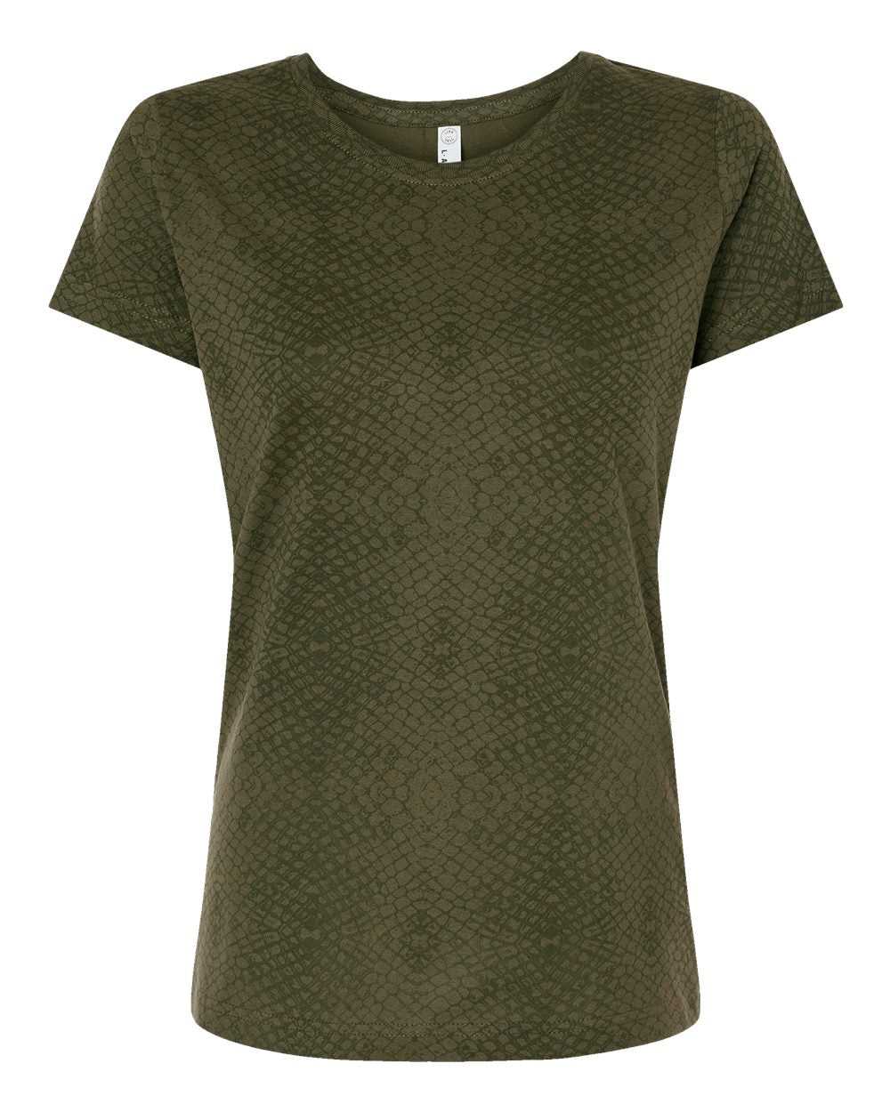 Lat 3516 Women&#39;s Fine Jersey Tee - Green Reptile&quot; - &quot;HIT a Double