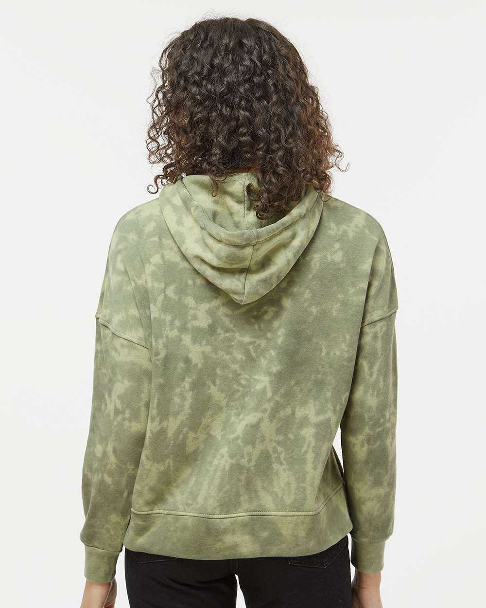 Alternative Apparel 9906ZT Women&#39;s Eco-Washed Terry Hooded Sweatshirt - Olive Tonal Tie Dye - HIT a Double - 3