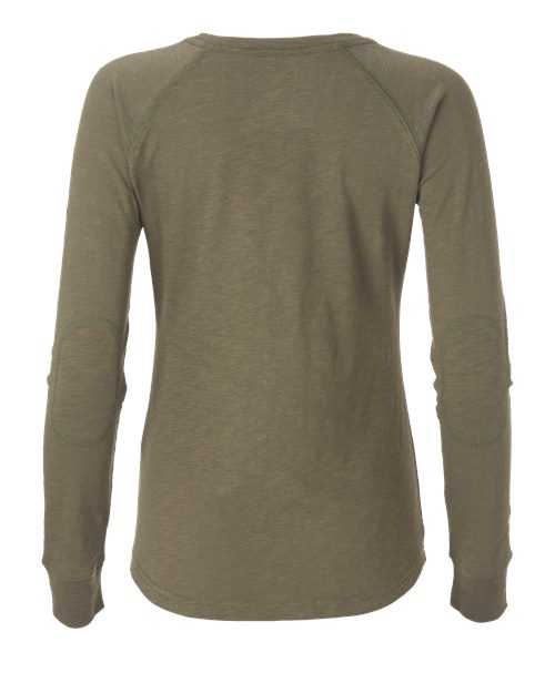 Boxercraft BW3166 Women&#39;s Solid Preppy Patch Long Sleeve T-Shirt - Olive - HIT a Double - 2