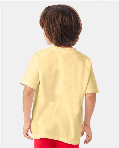 Comfortwash GDH175 Garment Dyed Youth Short Sleeve T-Shirt - Summer Squash Yellow - HIT a Double - 3