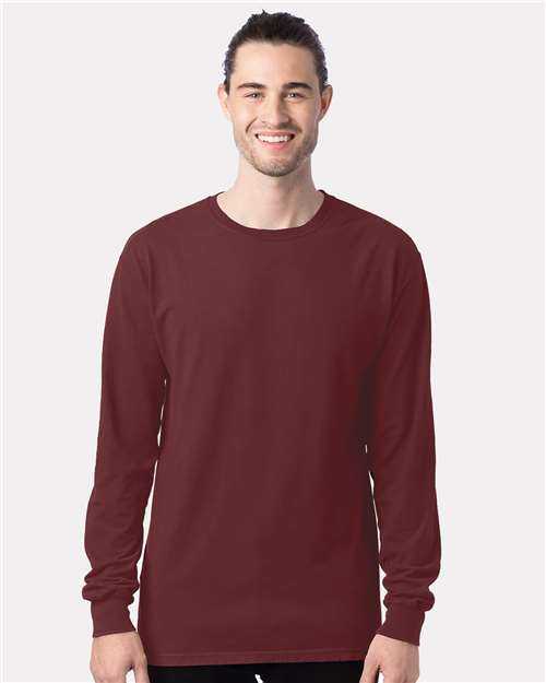Comfortwash GDH200 Garment Dyed Long Sleeve T-Shirt - Maroon