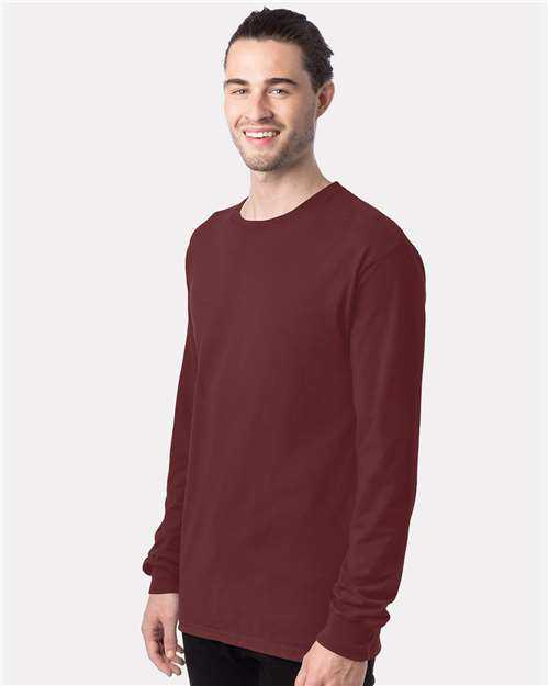 Comfortwash GDH200 Garment Dyed Long Sleeve T-Shirt - Maroon - HIT a Double - 2