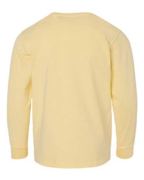 Comfortwash GDH275 Garment-Dyed Youth Long Sleeve T-Shirt - Summer Squash Yellow&quot; - &quot;HIT a Double