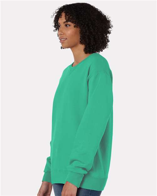 Comfortwash GDH400 Garment Dyed Unisex Crewneck Sweatshirt - Rich Green Grass - HIT a Double - 2