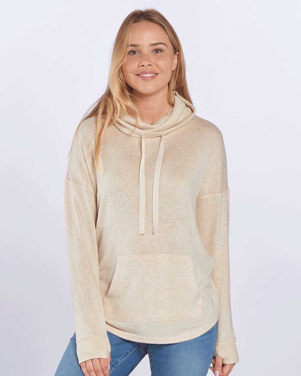 Boxercraft L12 Women&#39;s Cuddle Cowl Pullover - Oatmeal Heather - HIT a Double - 1