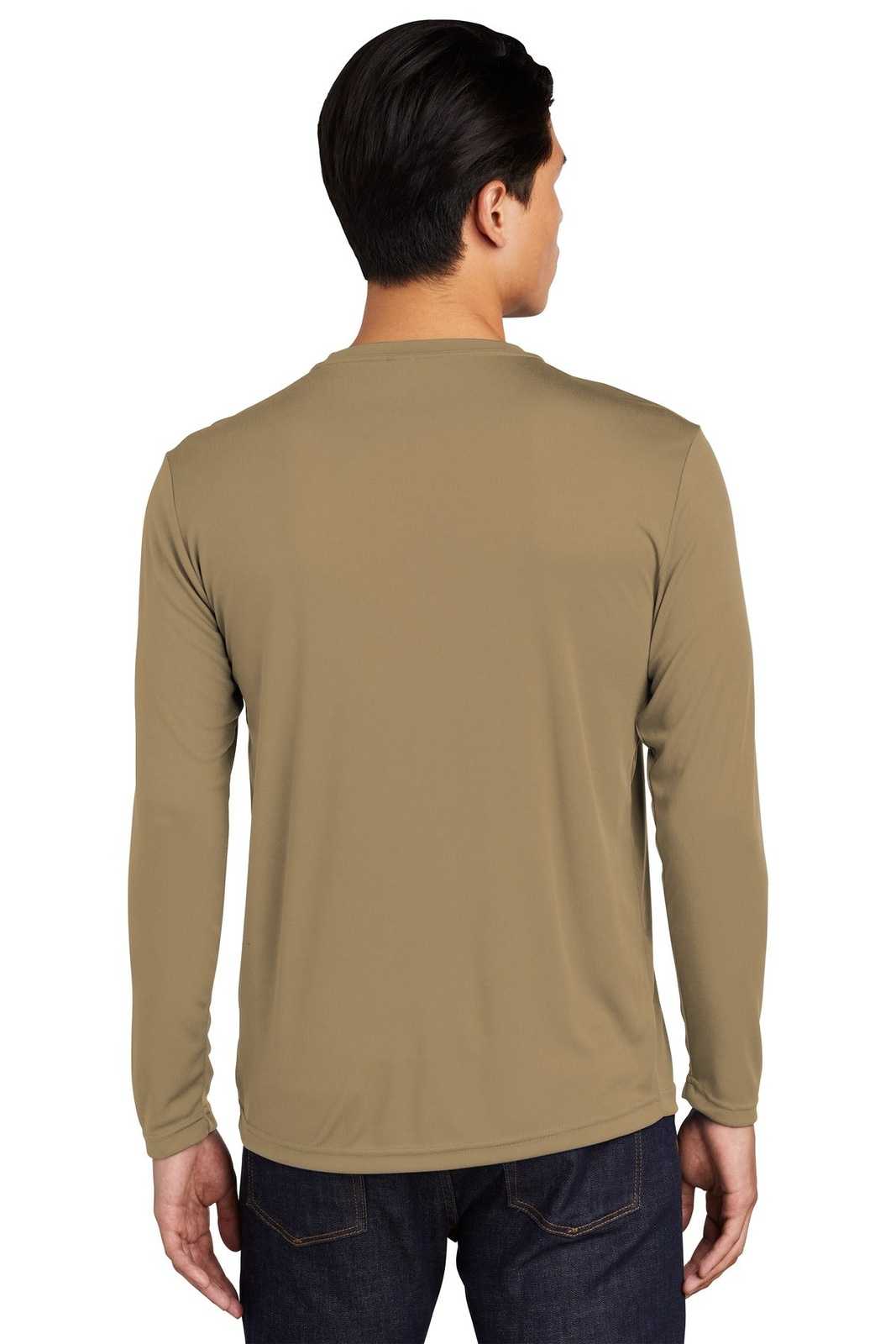 Sport-Tek ST350LS Long Sleeve PosiCharge Competitor Tee - Coyote Brown - HIT a Double - 2