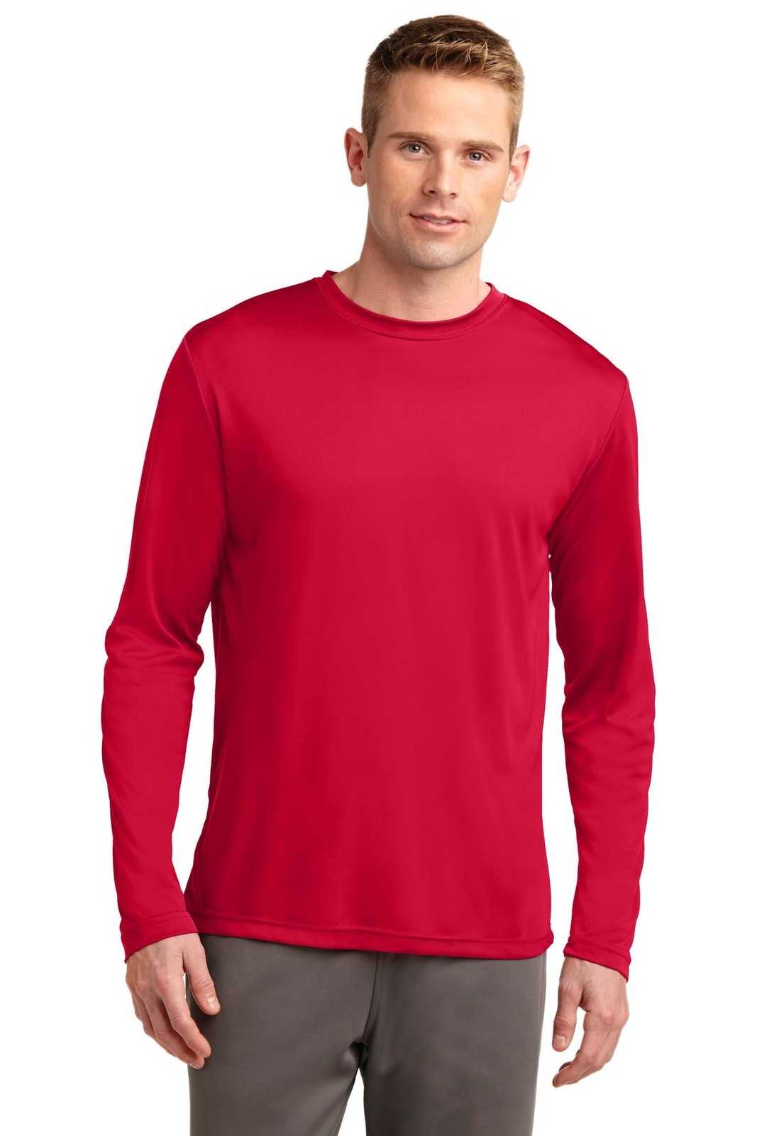 Sport-Tek ST350LS Long Sleeve PosiCharge Competitor Tee - True Red - HIT a Double - 1