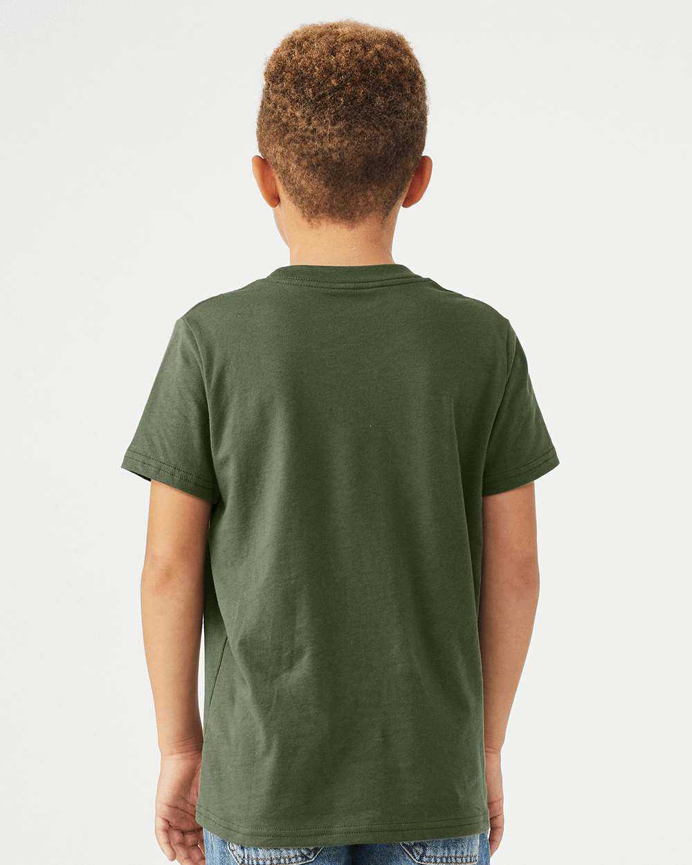 Bella + Canvas 3001Y Youth Unisex Jersey Tee - Military Green - HIT a Double - 3