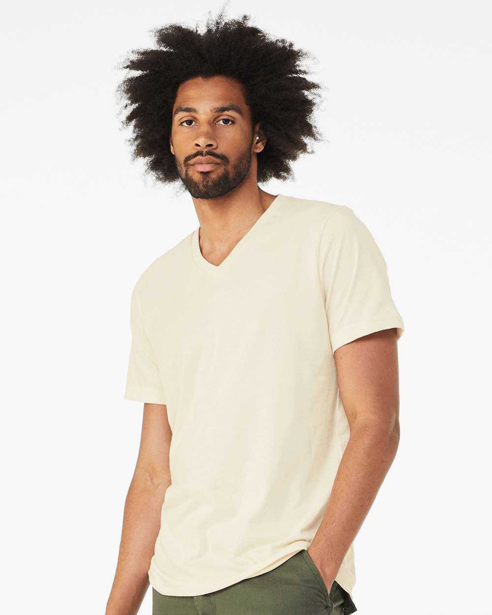 Bella + Canvas 3005 Unisex Jersey V-Neck Tee - Natural - HIT a Double - 2