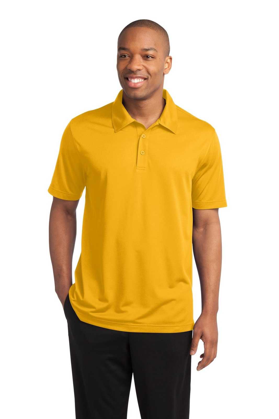Sport-Tek ST690 PosiCharge Active Textured Polo - Gold - HIT a Double - 1