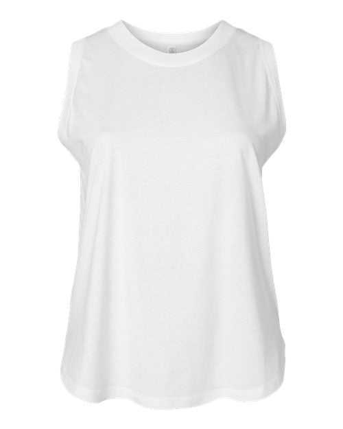Lat 3892 Women&#39;s Curvy Relaxed Fine Jersey Tank - White - HIT a Double - 2