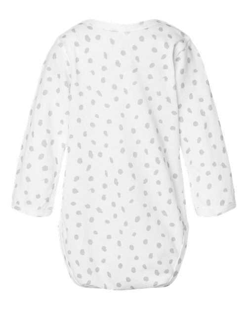 Rabbit Skins 4421 Infant Fine Jersey Long Sleeve Bodysuit - White Spot - HIT a Double - 1