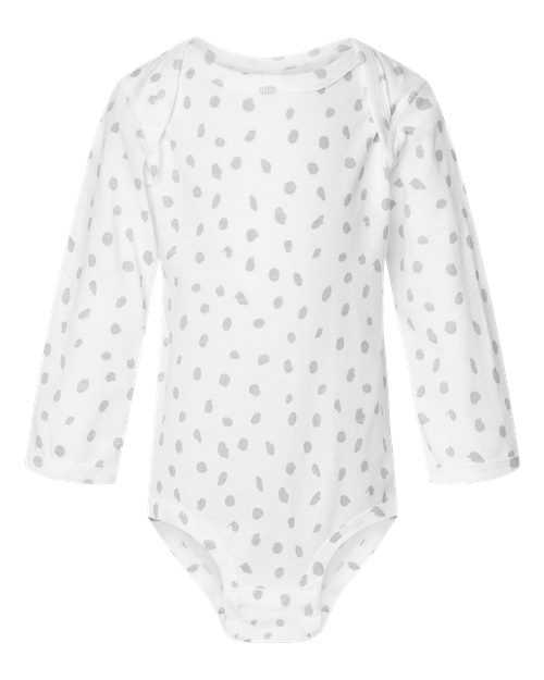 Rabbit Skins 4421 Infant Fine Jersey Long Sleeve Bodysuit - White Spot - HIT a Double - 2