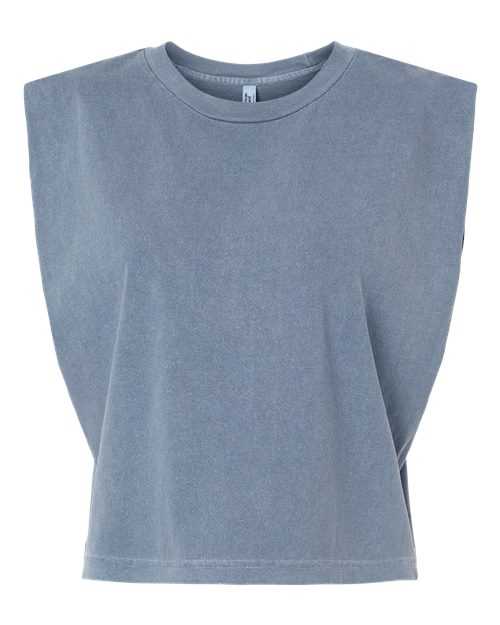American Apparel 307GD Garment Dyed Women&#39;s Heavyweight Muscle Tee - Faded Navy - HIT a Double - 2