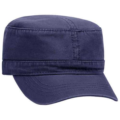 OTTO 109-791 Superior Garment Washed Cotton Twill Military Style Cap with Adjustable Hook and Loop - Navy - HIT a Double - 1