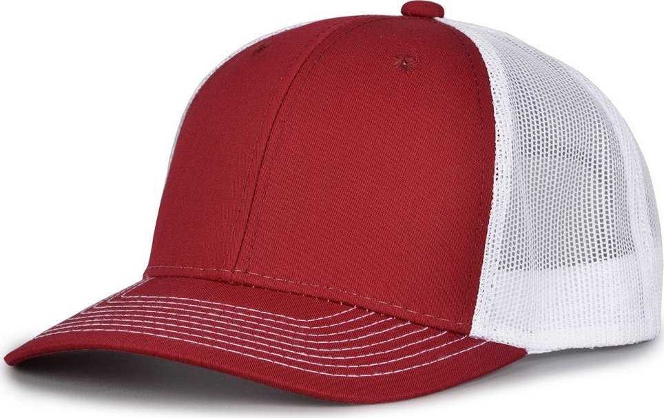The Game GB452E Everyday Trucker Cap - Cardinal White - HIT a Double