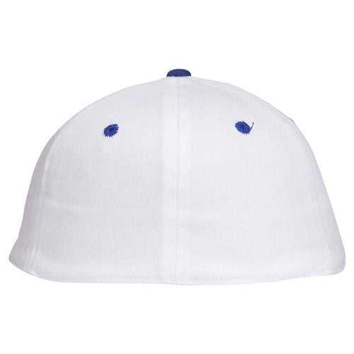 OTTO 11-018 Stretchable Deluxe Brushed Cotton Twill 6 Panel Low Profile Pro Style Cap - Royal White - HIT a Double - 2