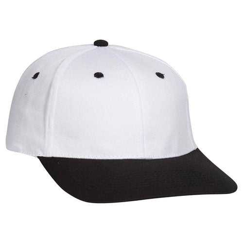 OTTO 11-018 Stretchable Deluxe Brushed Cotton Twill 6 Panel Low Profile Pro Style Cap - Black White - HIT a Double - 1