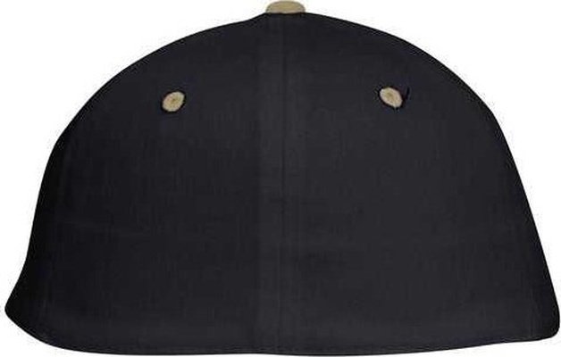 OTTO 11-018 Stretchable Deluxe Brushed Cotton Twill 6 Panel Low Profile Pro Style Cap - Khaki Black - HIT a Double - 2