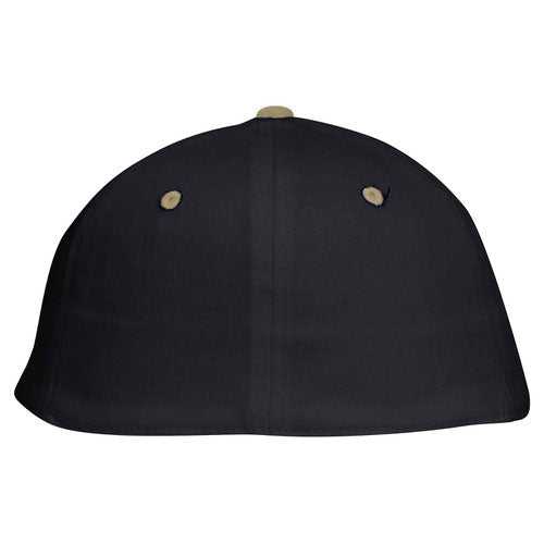OTTO 11-018 Stretchable Deluxe Brushed Cotton Twill 6 Panel Low Profile Pro Style Cap - Khaki Black - HIT a Double - 2