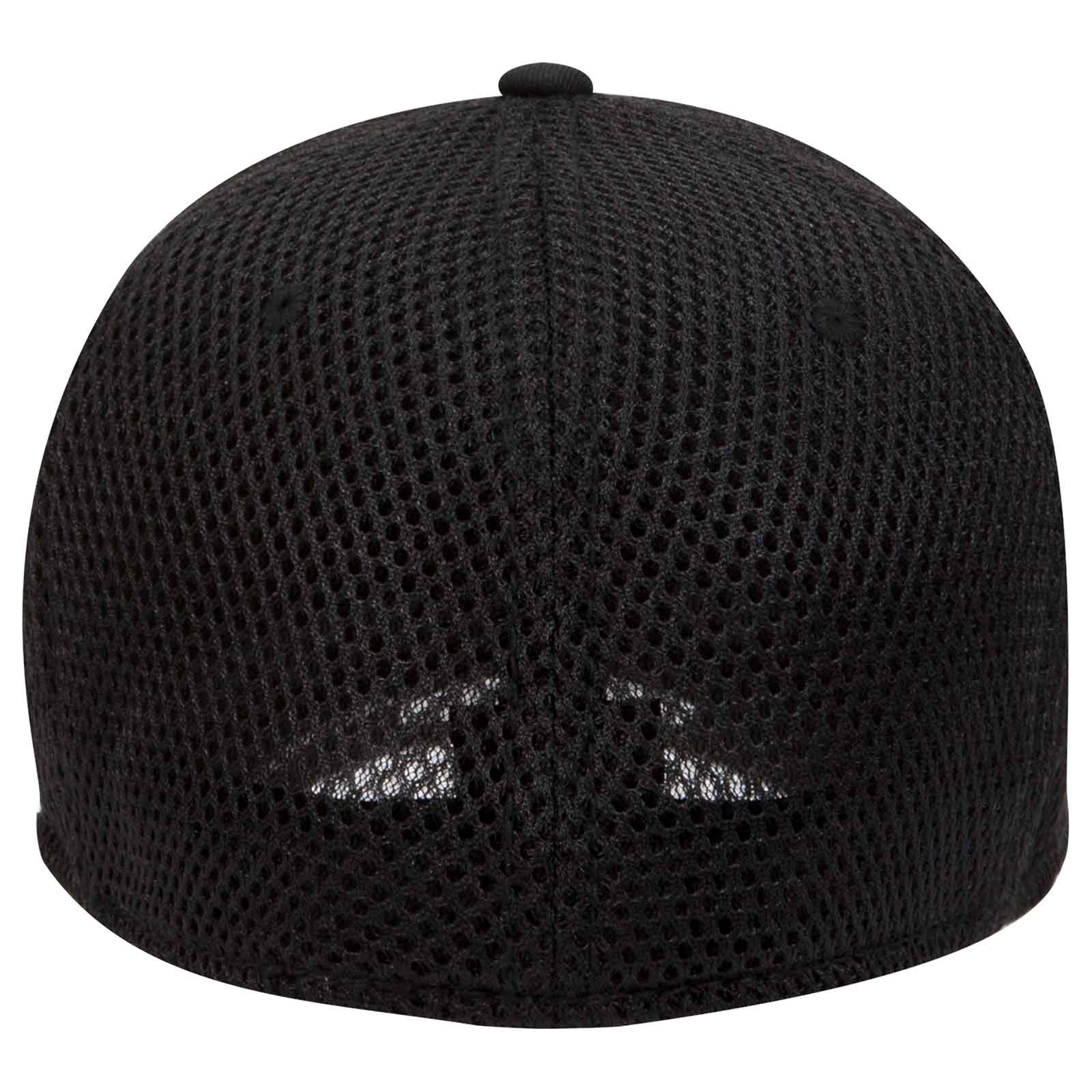OTTO 11-1169 Cotton Twill w/ Stretchable Polyester Air Mesh Back "OTTO Flex" 6 Panel Low Profile Baseball Cap - Black - HIT a Double - 1