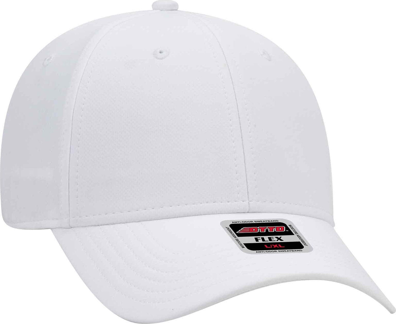 OTTO 11-1257 Flex 6 Panel Low Profile UPF 50+ Cool Comfort Performance Stretchable Knit Cap - White - HIT a Double - 1