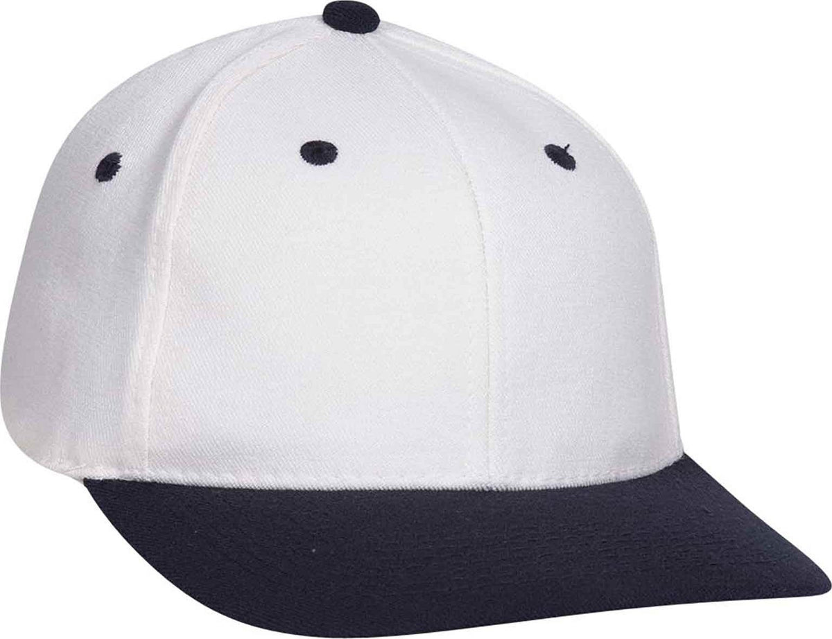 OTTO 11-194 Stretchable Wool Blend Low Profile Pro Style Cap - Navy White - HIT a Double - 1