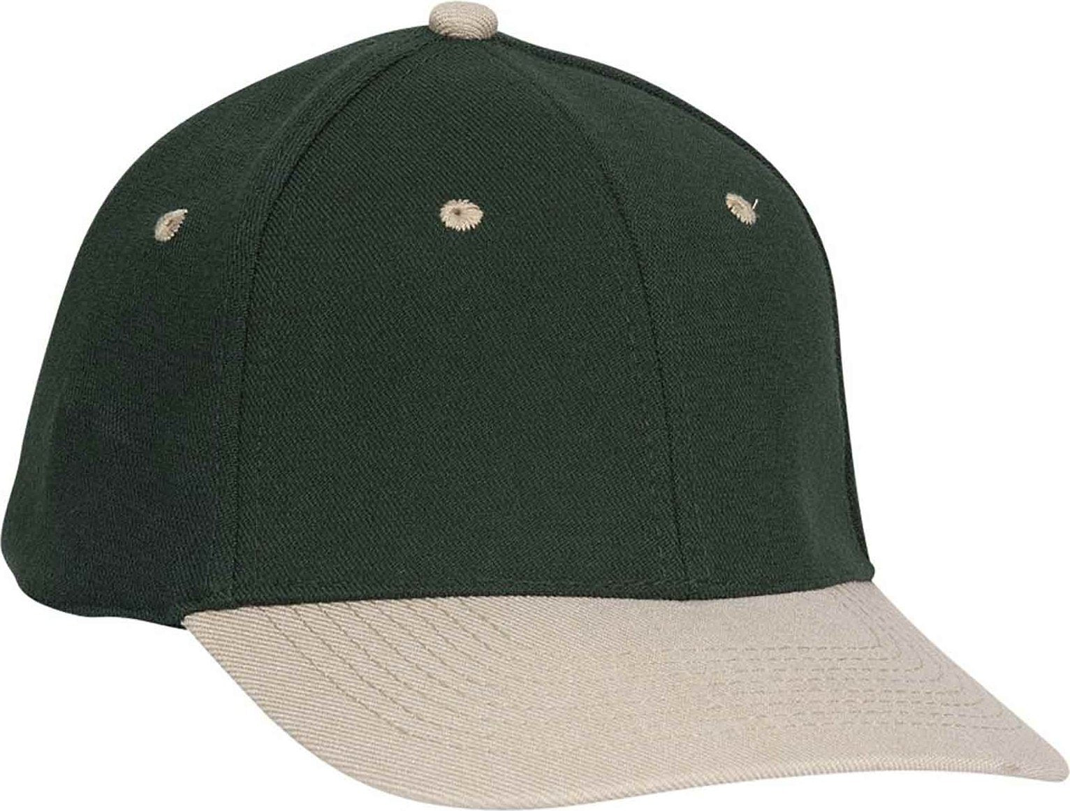 OTTO 11-194 Stretchable Wool Blend Low Profile Pro Style Cap - Khaki Dark Green - HIT a Double - 1