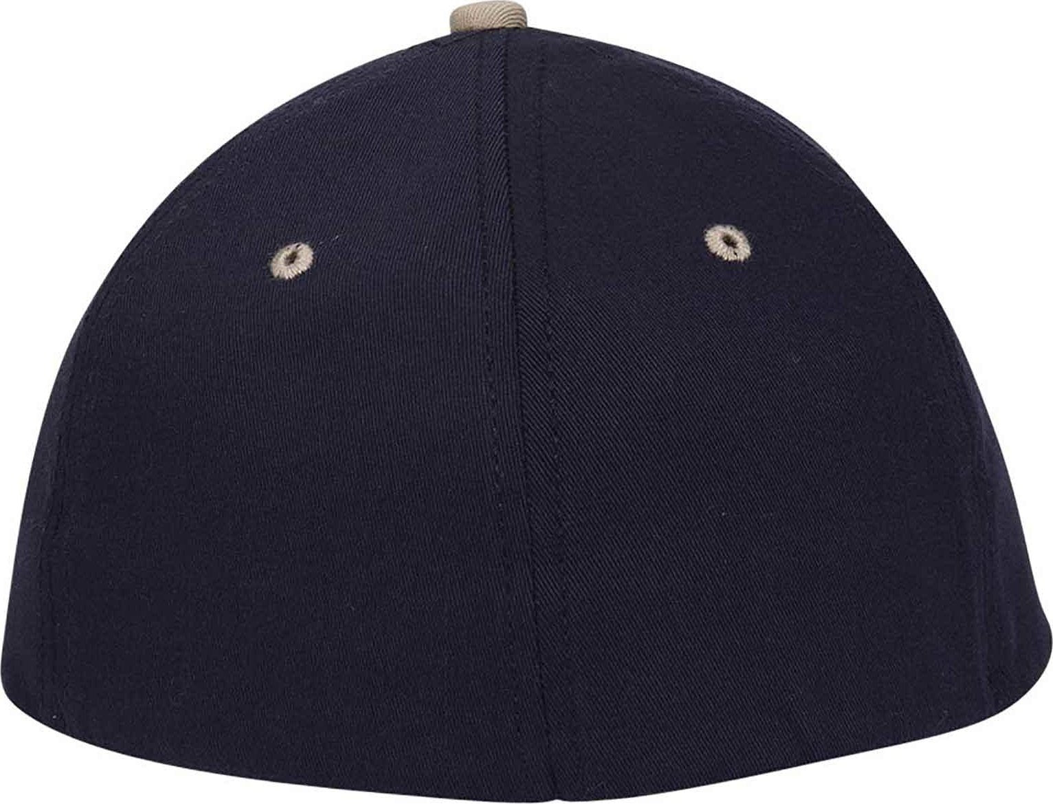 OTTO 12-267 Stretchable Deluxe Brushed Cotton Twill Sandwich Visor Low Profile Pro Style Cap S/M - Navy Navy Khaki - HIT a Double - 1