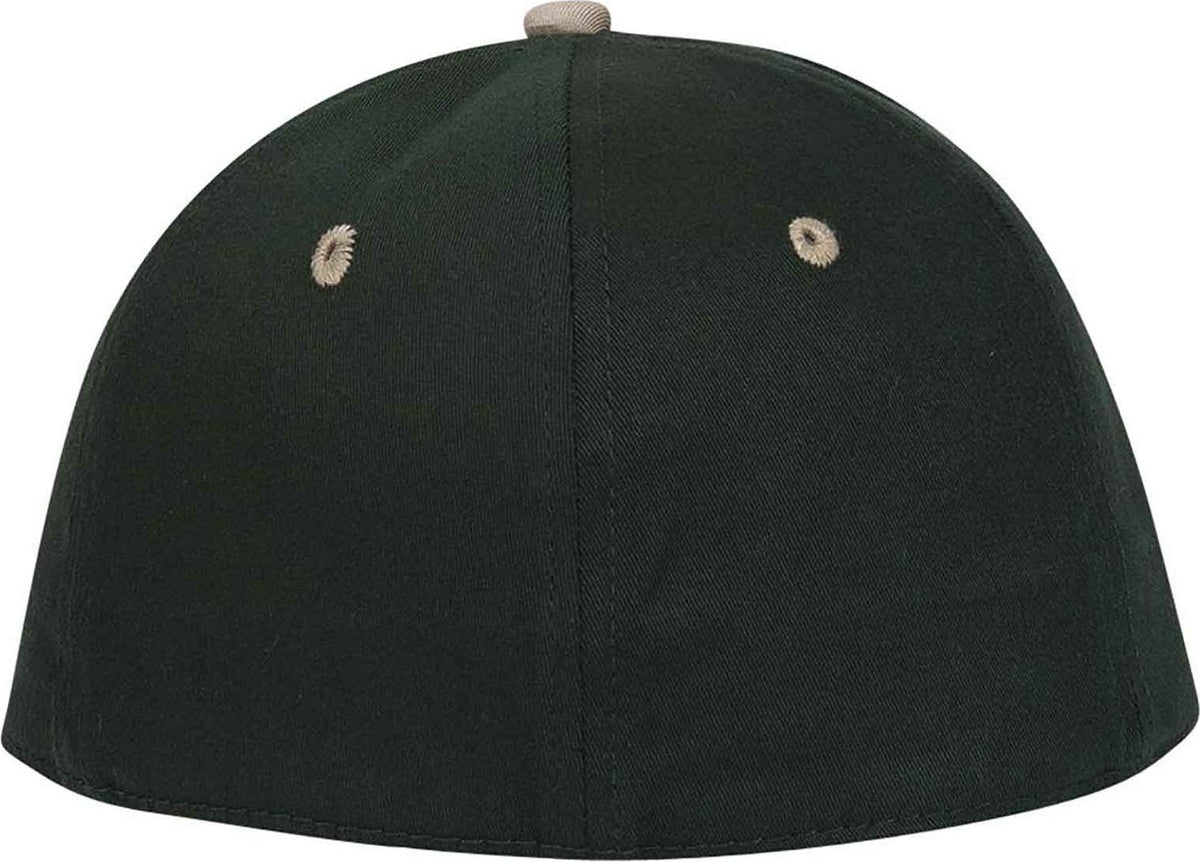 OTTO 12-267 Stretchable Deluxe Brushed Cotton Twill Sandwich Visor Low Profile Pro Style Cap S/M - Khaki Dark Green Dark Green - HIT a Double - 2