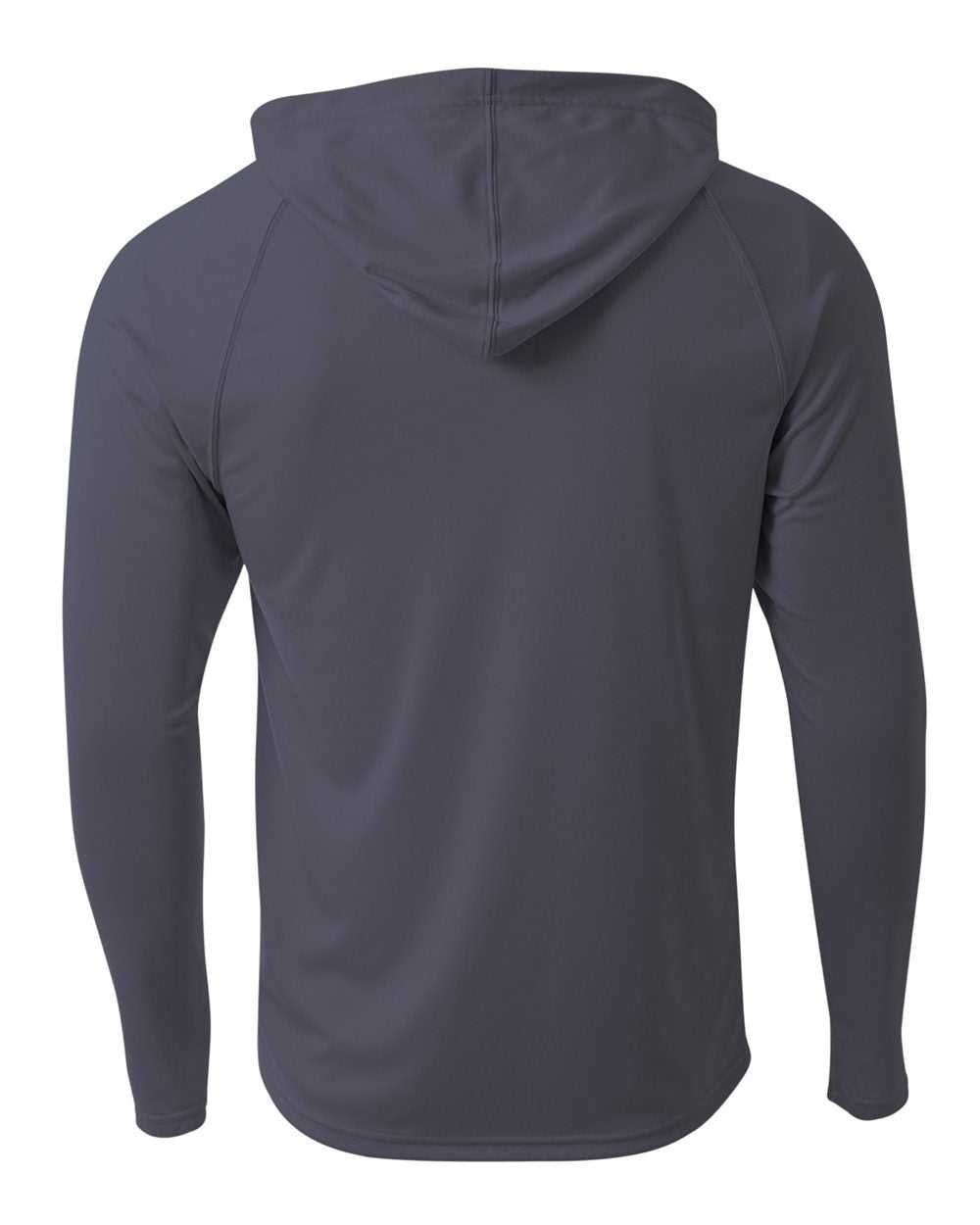 A4 N3409 Long Sleeve Hooded Tee - Graphite - HIT a Double