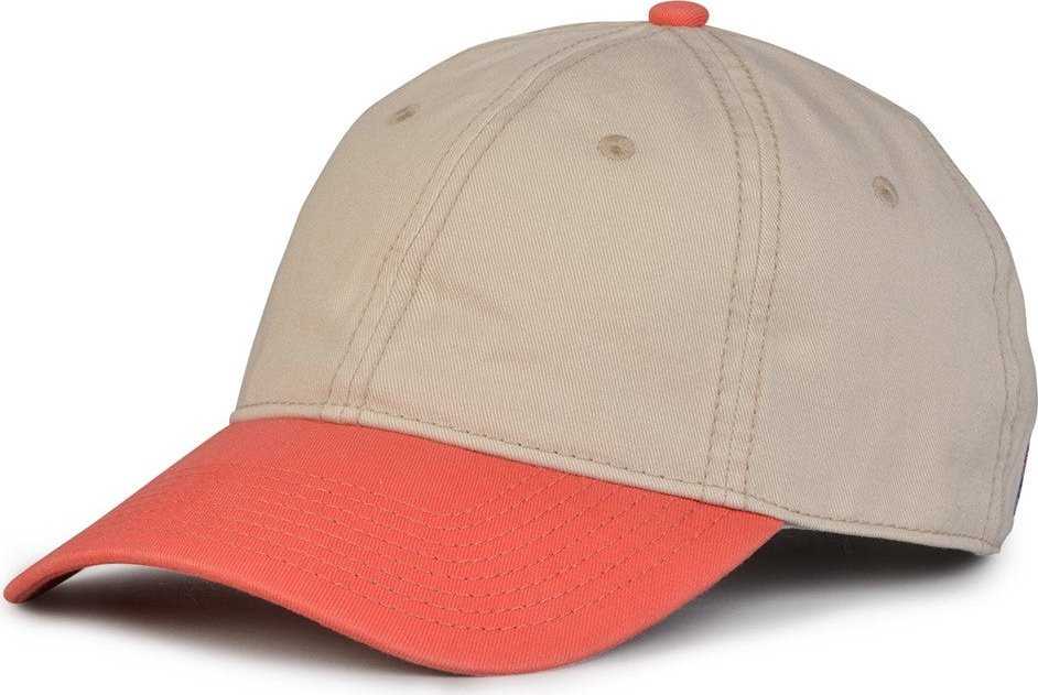 The Game GB210 Classic Relaxed Garment Washed Twill Cap - Stone Nantuck Red - HIT A Double