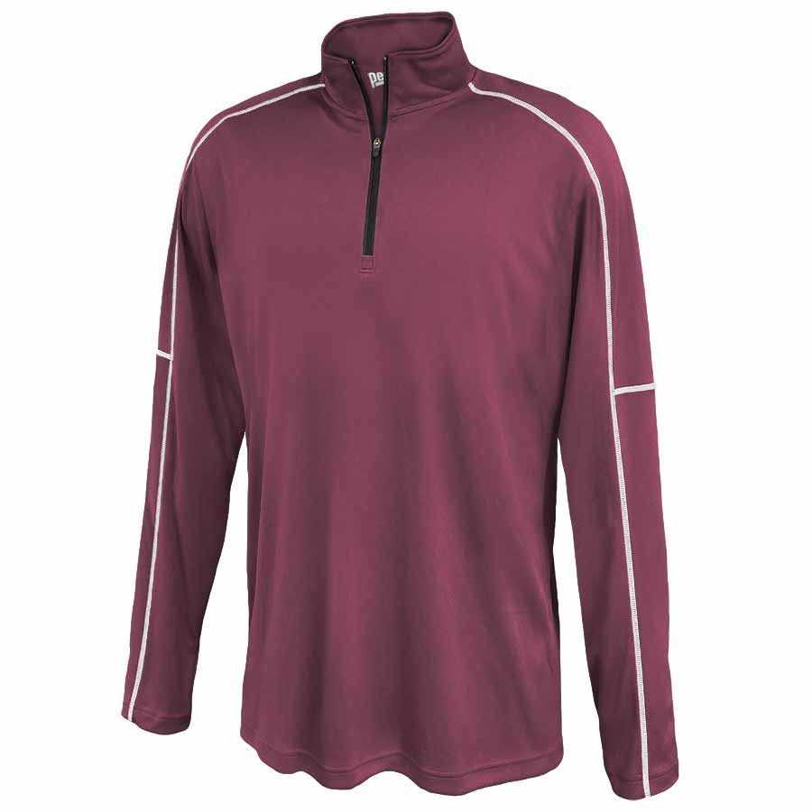 Pennant 1215 Men&#39;s Conquest 1/4 Zip Long Sleeve Top - Maroon - HIT a Double