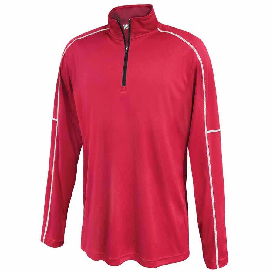 Pennant 1215 Men's Conquest 1/4 Zip Long Sleeve Top - Red - HIT a Double