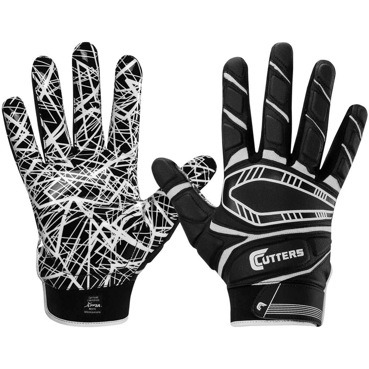 Cutters S750 Game Day Padded Gloves - Black - HIT a Double