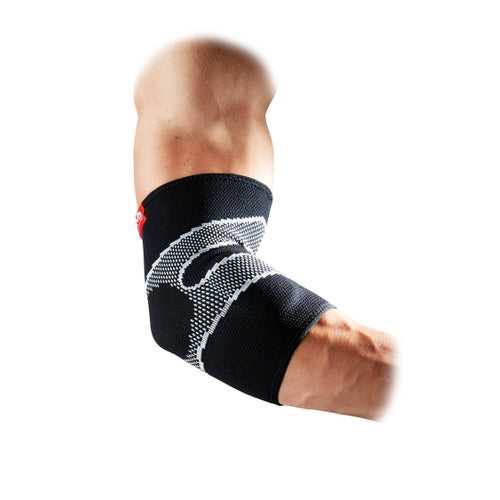 McDavid MD5130 Elbow Sleeve Adult Way Elastic with Gel Buttresses - Black White - HIT a Double