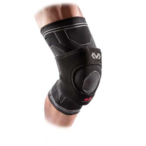McDavid MD5147 Elite Engineered Elastic Knee Support with Dual Wrap and Stays Adult - Black - HIT a Double - 1